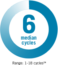 The primary endpoint, recTLRR, was the evaluation of reponses achieved in the first 6 cycles of therapy